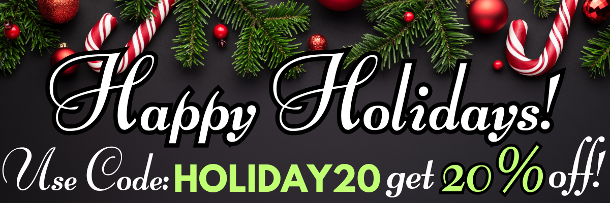 Code HOLIDAY20 for 20% off your order.